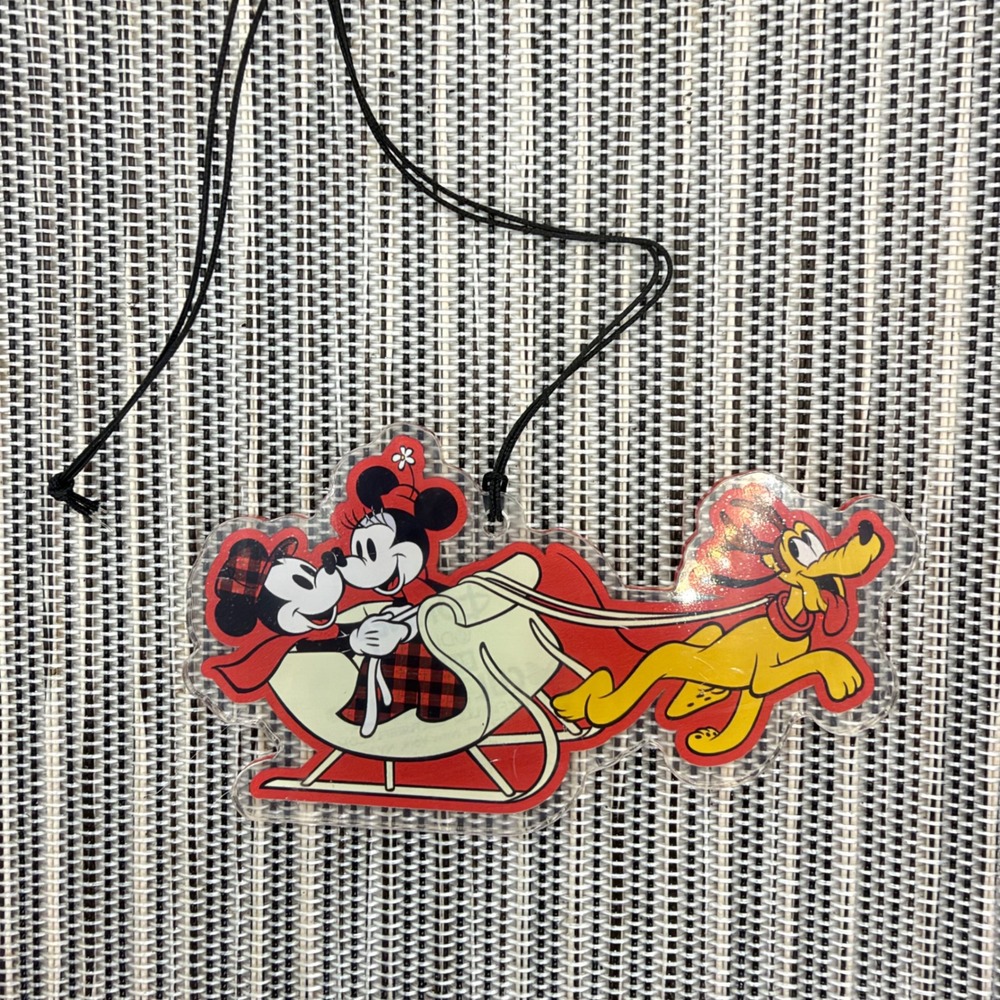 Disney CultureFly Mickey Minnie Pluto Sleigh Christmas Acrylic Hanging Ornament